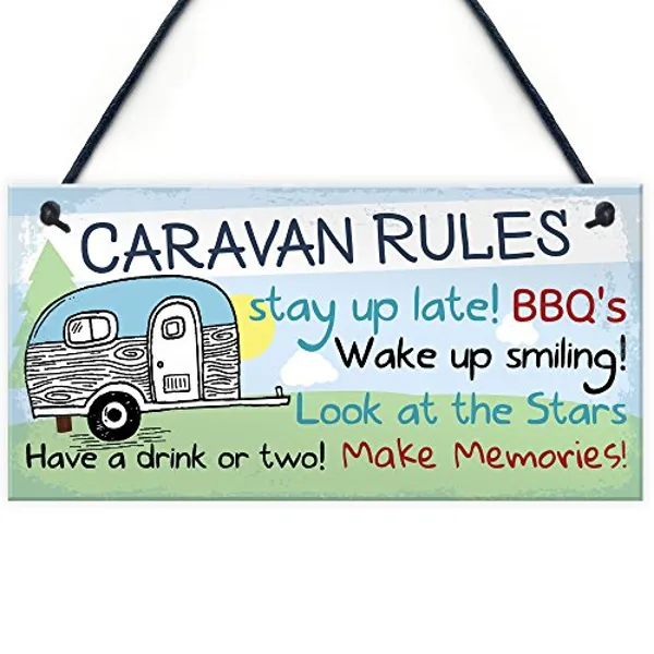Caravan Rules Hanging Plaque