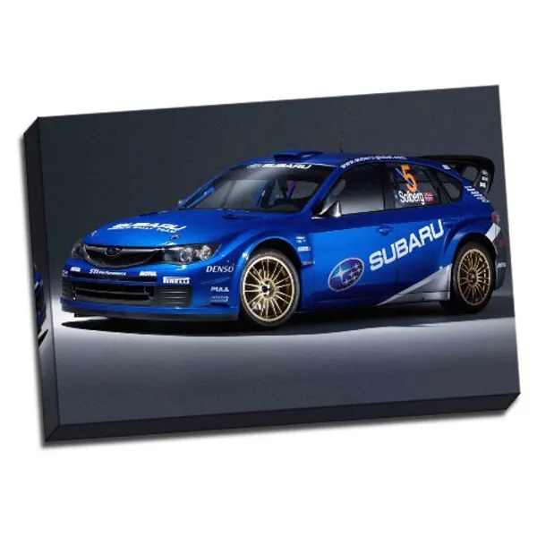 Subaru Rally Car Canvas Print (30"X 20")